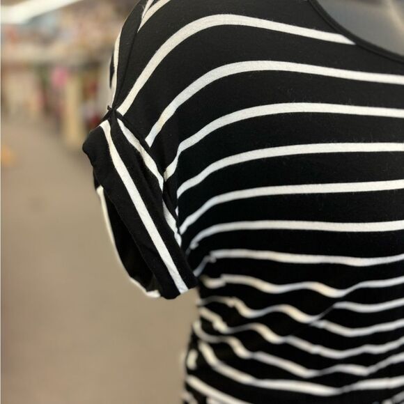 Zenana Ladies Small Black White Striped Romper - Picture 3 of 8